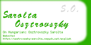 sarolta osztrovszky business card